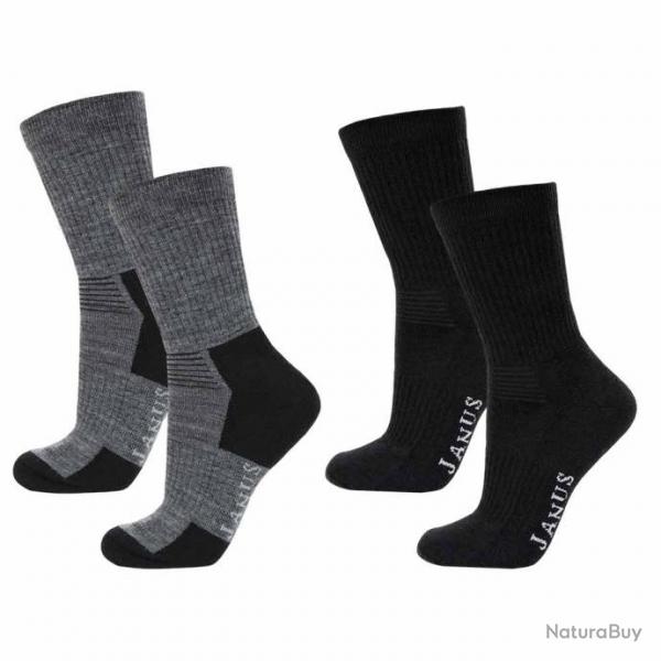 Lot de 2 paires de chaussettes chaudes en laine 43/45 gris