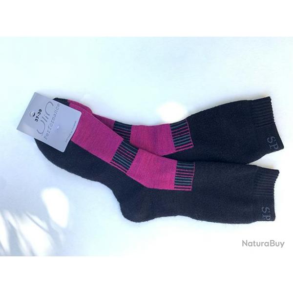 Chaussettes chaudes en laine idales au ski Noir ou Fushia  40/42 noir fushia