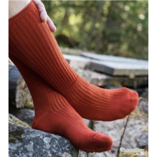 Chaussettes homme et femme en laine mrinos Top Confort 37/39 rouge orang