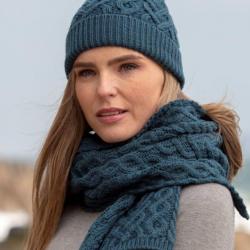 Bonnet pure laine mérinos extra doux bleu