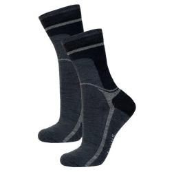 Chaussettes chaudes laine bicolores loisirs et sport gris  36-39