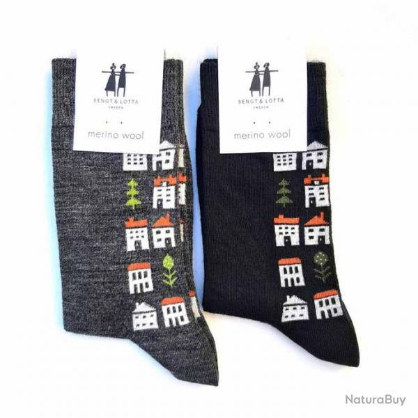 Chaussettes fantaisies de crateur  noir  35/39