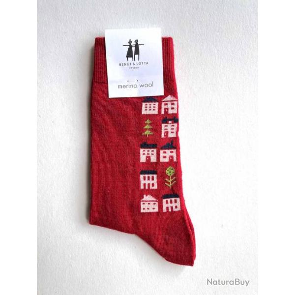 Chaussettes fantaisies de crateur  rouge 35/39