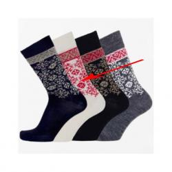 Chaussettes créateurs laine mérinos fantaisie blanc écru 40/45