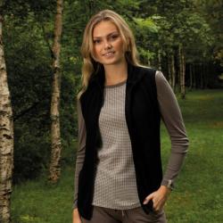 Veste Femme sans manches chaude pure laine mérinos noire noir  S (small)