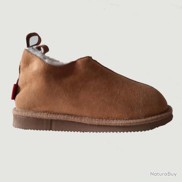 Chaussons nordiques chauds en peau de mouton laine SALLY 40 moka