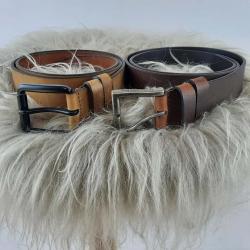 Ceinture en cuir de vache véritable cognac 115 cm