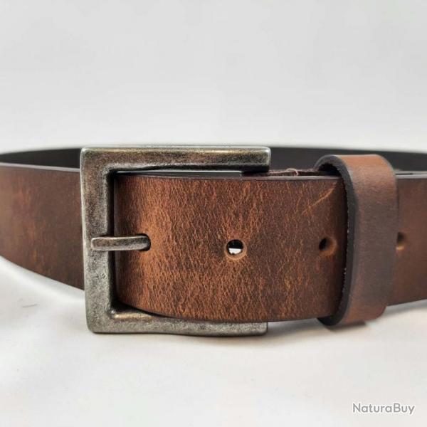 Ceinture en cuir de vache vritable marron