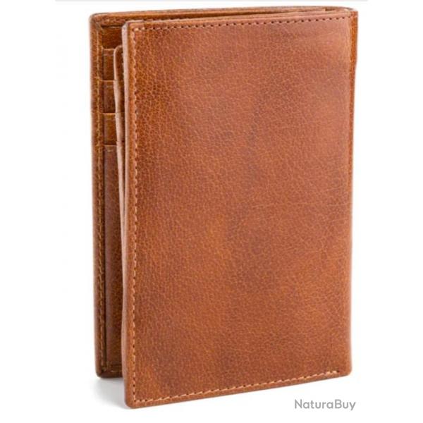 Portefeuille homme en cuir RFID cognac