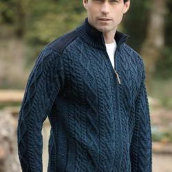 Cardigan zip pour homme avec épaulettes en tricot  M (médium) gris anthracite