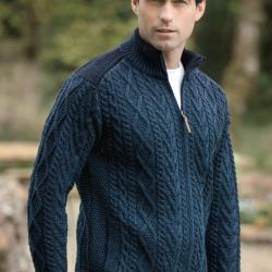 Cardigan zip pour homme avec épaulettes en tricot  M (médium) gris anthracite