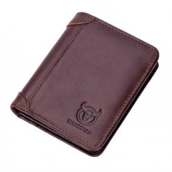 Portefeuille en Cuir Véritable pour Homme Porte-Cartes Protection RFID Marron