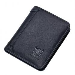 Portefeuille en Cuir Véritable pour Homme Porte-Cartes Protection RFID Noir