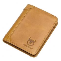 Portefeuille en Cuir Véritable pour Homme Porte-Cartes Protection RFID Jaune