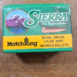 Ogives sierra HPBT Matchking cal 30. 175 grains boîte de 100 pièces