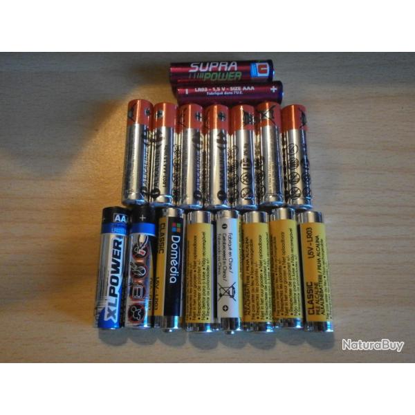 lot de 17 piles LR03 AAA 1,5V neuves