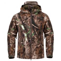 Veste de chasse coupe vent à capuche retractable motif camouflage - Modèle 3