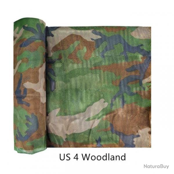 Filet de camouflage type mesh tissu Oxford 300D US 4 Woodland - 1,5x2m