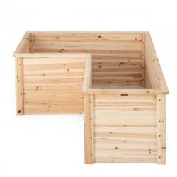 Carré potager jardinière en bois de sapin 120 x 120 x 63 cm bac à fleurs avec base ouverte en l pou