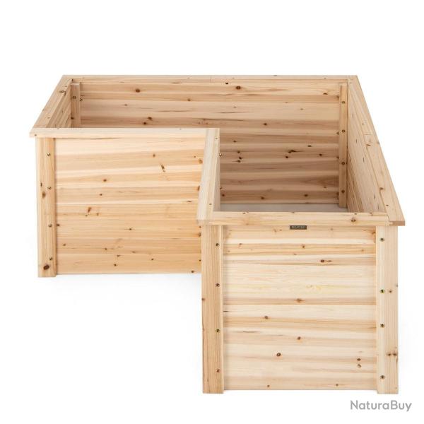 Carr potager jardinire en bois de sapin 120 x 120 x 63 cm bac  fleurs avec base ouverte en l pou