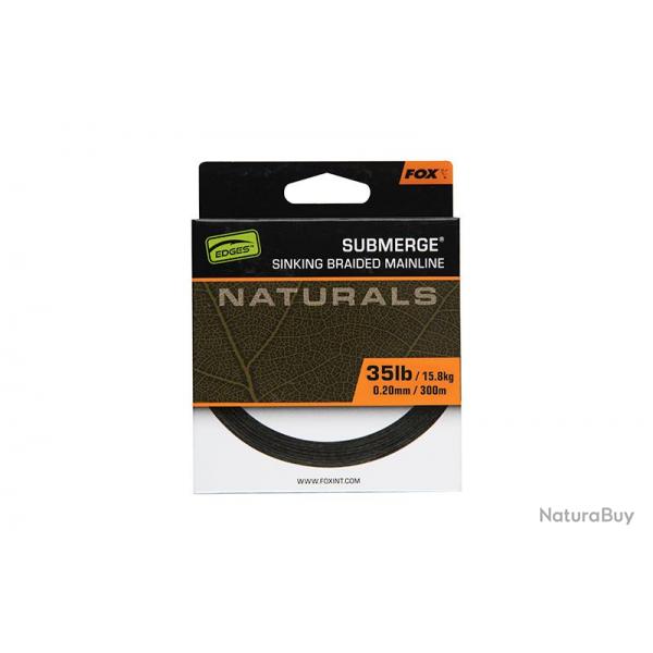 Tresse Fox Submerge Naturals Sinking Braid X 600M 0.38Mm 65Lb/29.5Kg