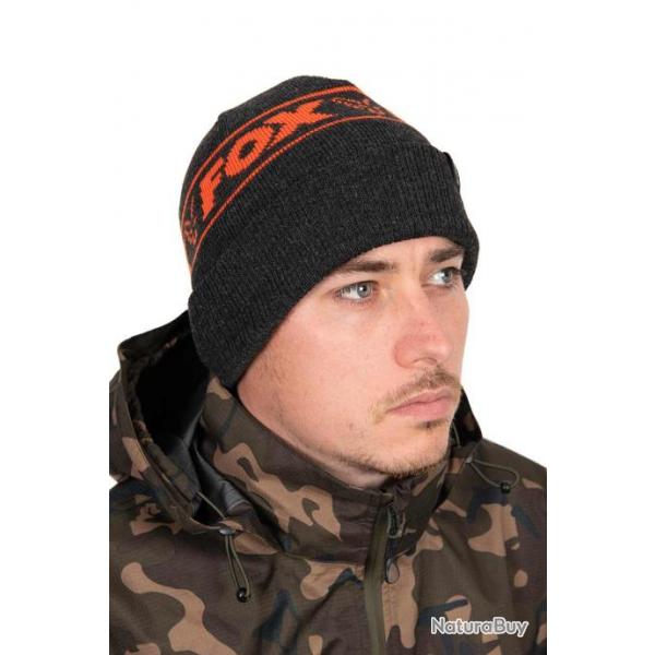 Bonnet Fox Collection Beanie Hat - Black & Orange