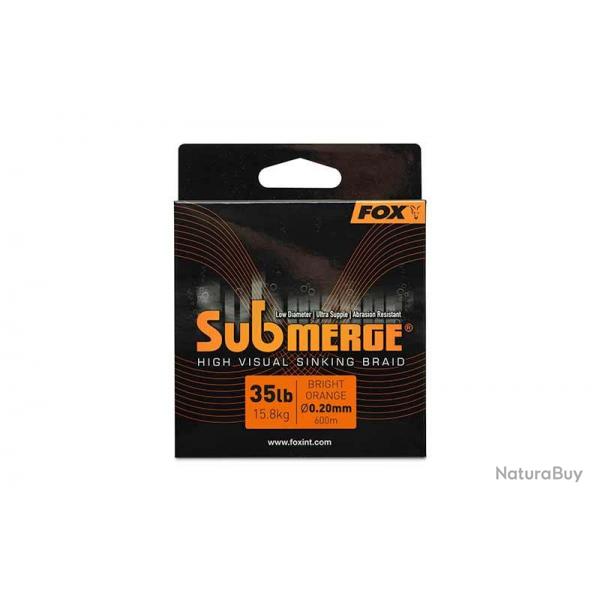 Tresse Fox Submerge Orange Sinking Braid X 300M 0.20Mm 35Lb/15.8Kg