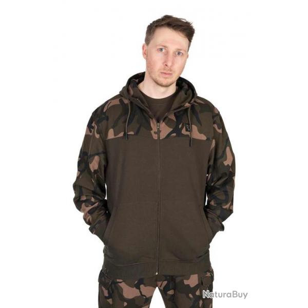 Sweat Fox Lw Khaki / Camo Split Zip Hoody Large