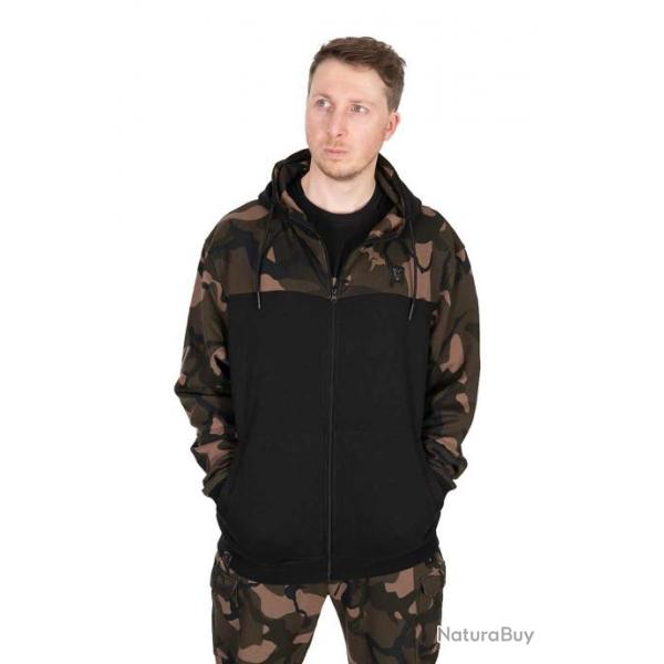 Sweat Fox Lw Black / Camo Split Zip Hoody Small