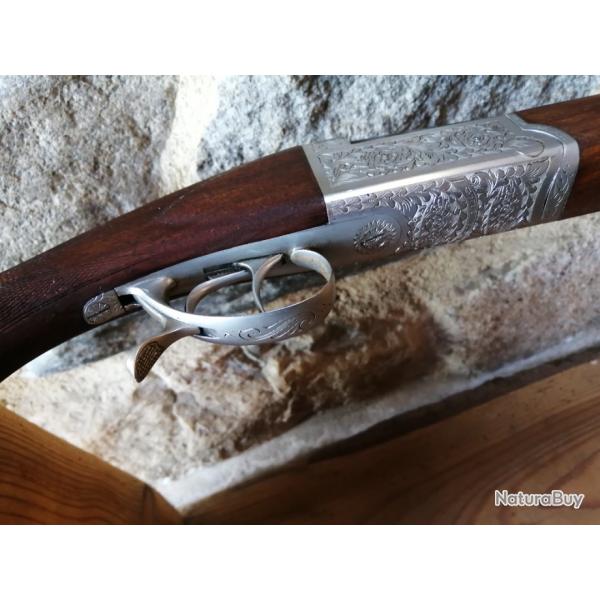 RARE FUSIL SUPERPOS ARTISANAL CHAPUIS LUXE GRAV BECASSIER CH70 OUVERTURE CL AU PONTET TYPE IDAL