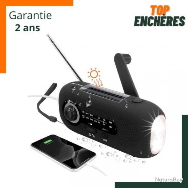 TOP ENCHERES SANS RESERVE : Radio d'urgence solaire multifonction - Garantie 2 ans