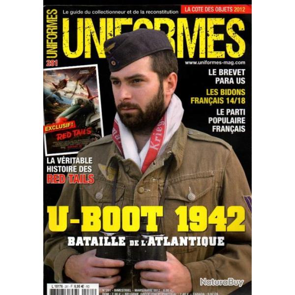 revue uniformes 281 bidons franais 14-18 part 1, u-boot 1942, brevet para us army, tap insignes tis