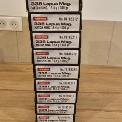 Lot de 10 boîtes 338 lapua magnum norma match king 300gr