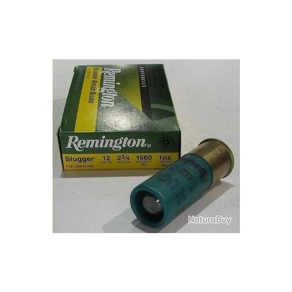 lot de 10 Boites de 5 cartouches cal 12/70, Remington Slugger  28,5 grammes