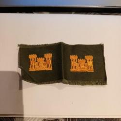 Lot de COLLARS officier armée us ENGINEER kaki ORIGINAL