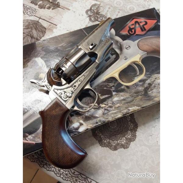 Pietta 1862 Colt Pocket Police Snubnose inox grav  Cal.44 PN