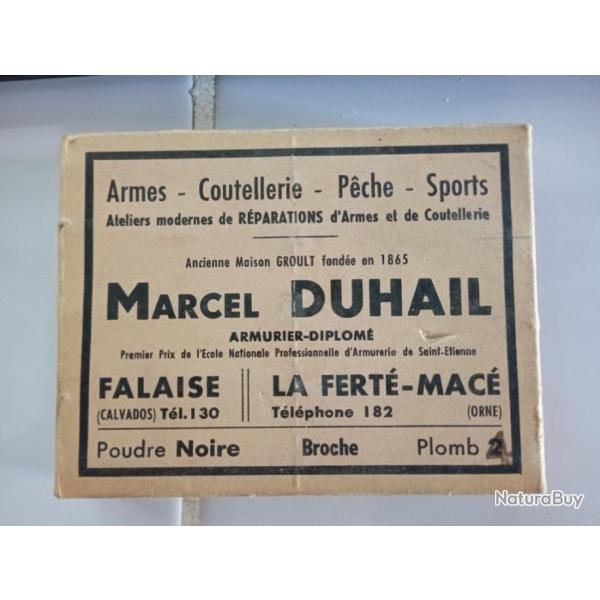 10 Cartouches poudre noire  broche calibre 16 MARCEL DUHAIL