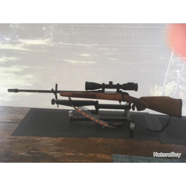 Carabine Bergara modle Timber gaucher en calibre 338 win avec optique Swarovski Z6I en 2x12x50