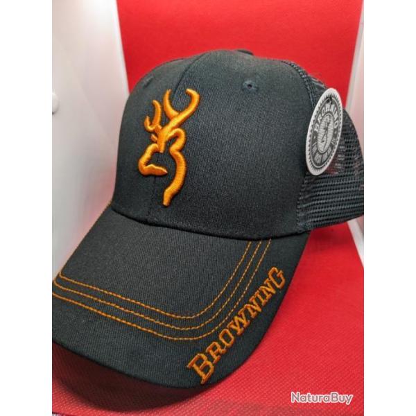 Casquette Browning / ref :  noir/ logo orange