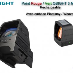 Point Vert Olight OSIGHT 3 MOA Rechargeable - Avec embase Picatinny