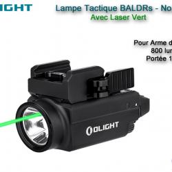 Lampe Tactique Olight Baldr S - Laser Vert - Pour Arme de Poing