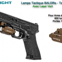 Lampe Tactique Olight Baldr S - Laser Vert - Couleur TAN