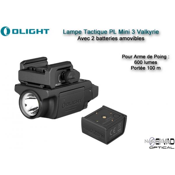 Lampe Tactique Olight PL Mini 3 Valkyrie - 2 Batteries Amovibles - Pour Arme de Poing