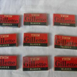 WW2 US PAQUET LAMES AMÉRICAINES NEUF " GILLETTE THIN " DE RASOIRS SORTIS DE " PRÉSENTOIR " POUR 1