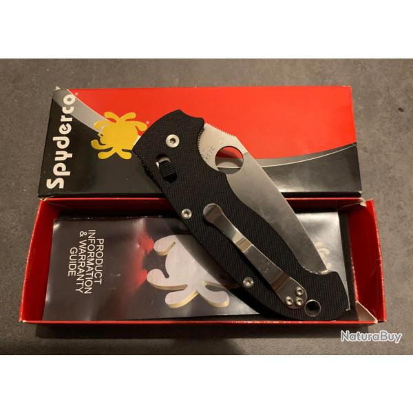 Couteau Spyderco Manix-2 XL Acier CPM-S30V Manche Black G-10 SPYDERCO Made In USA SC95GP2