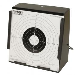 Cible avec boîtier récupérateur + 10 cibles cartonnées - Swiss Arms