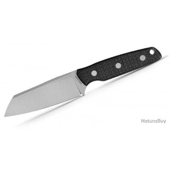 Couteau Vosteed Mink XL Black Lame Sheepsfoot Acier Nitro-V Satin Manche Micarta Etui Kydex VOSD0103