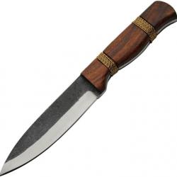 Couteau De Survie Rite Edge Hunter Lame Acier Carbone Manche Bois Etui Cuir PA203432