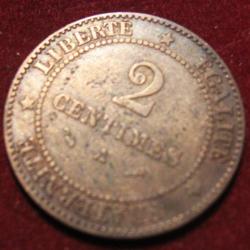 FRANCE piece de 2 centimes ceres 1882 A TTB