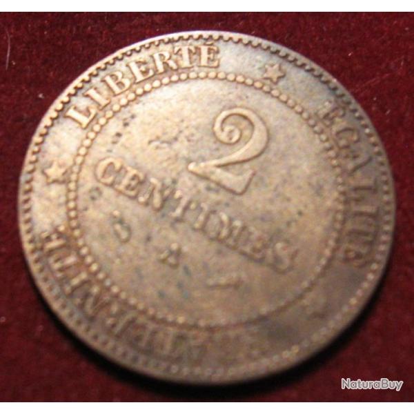 FRANCE piece de 2 centimes ceres 1882 A TTB